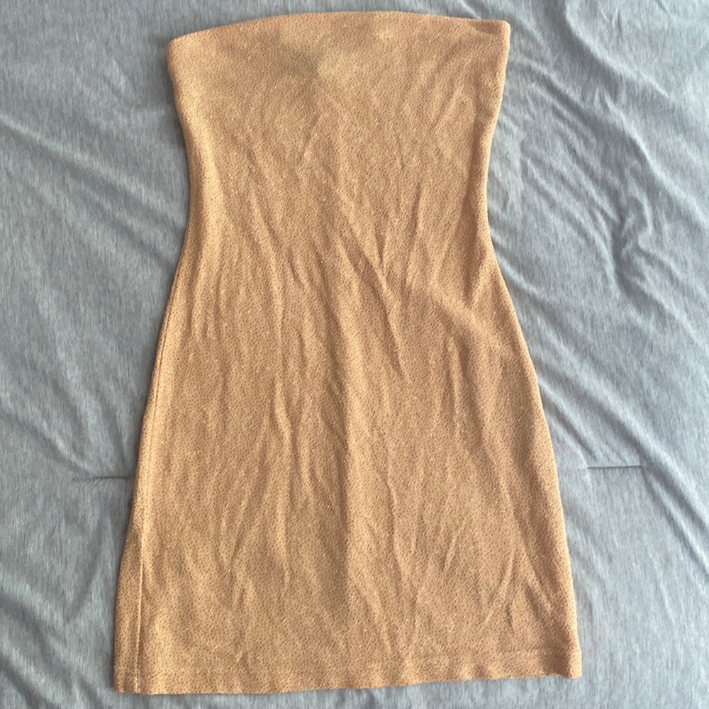 Wet Seal Shimmering Gold Strapless Dress